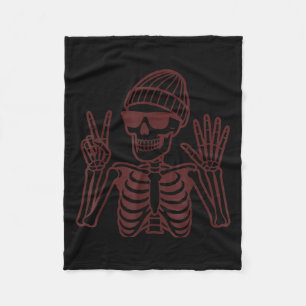 67 Halloween Skelet Vredesteken Grappig Meme Zes Z Fleece Deken