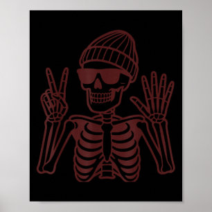 67 Halloween Skelet Vredesteken Grappige Meme Zes Poster