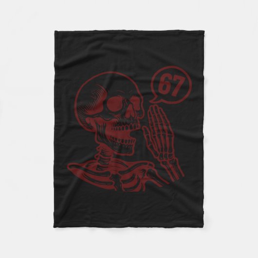 67 Halloween Skelet Zes Zeven Meme Brainrot Grappi Fleece Deken (Voorkant)