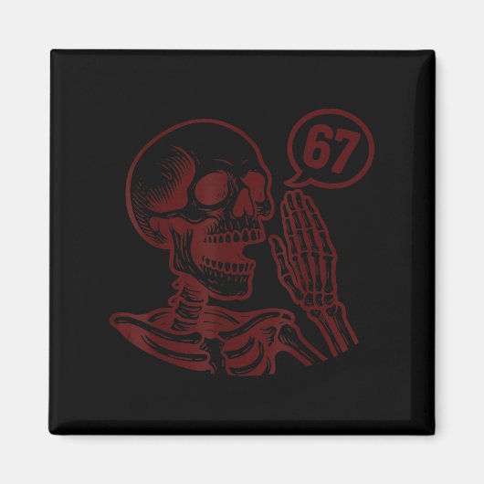67 Halloween Skelet Zes Zeven Meme Brainrot Grappi Magneet (Voorkant)
