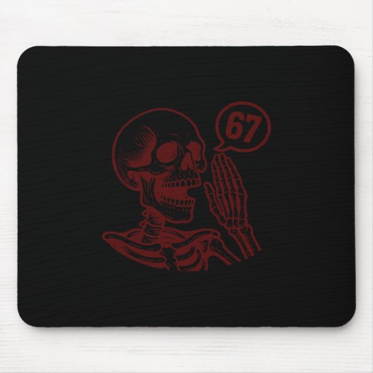 67 Halloween Skelet Zes Zeven Meme Brainrot Grappi Muismat (Voorkant)