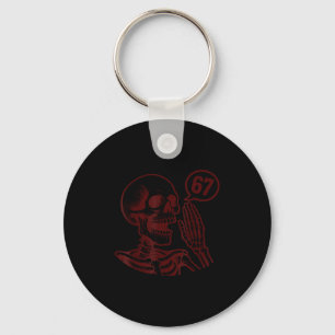 67 Halloween Skelet Zes Zeven Meme Brainrot Grappi Sleutelhanger