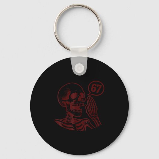 67 Halloween Skelet Zes Zeven Meme Brainrot Grappi Sleutelhanger (Voorkant)