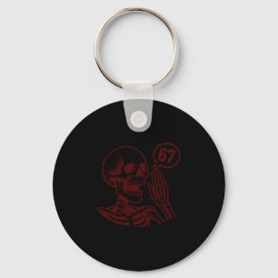 67 Halloween skelet zes zeven meme hersenrot grapp Sleutelhanger