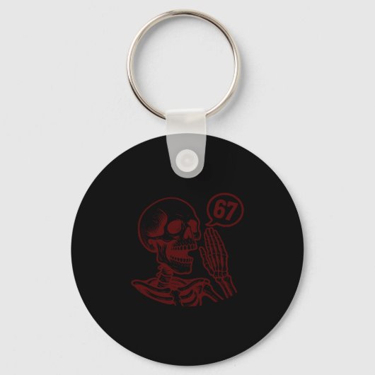 67 Halloween skelet zes zeven meme hersenrot grapp Sleutelhanger (Voorkant)