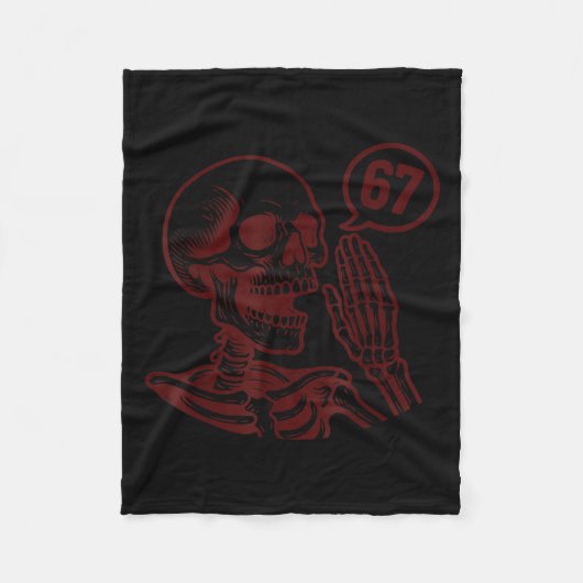 67 Halloween Skeleton Six Seven Meme Brainrot Funn Fleece Deken (Voorkant)