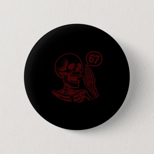 67 Halloween Skeleton Six Seven Meme Brainrot Funn Ronde Button 5,7 Cm (Voorkant)