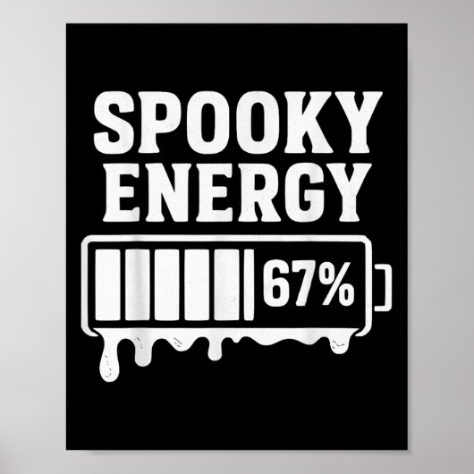 67 Halloween Spooky Energy Brainrot Meme Six Seven Poster (Voorkant)