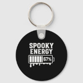 67 Halloween Spooky Energy Brainrot Meme Six Seven Sleutelhanger (Voorkant)