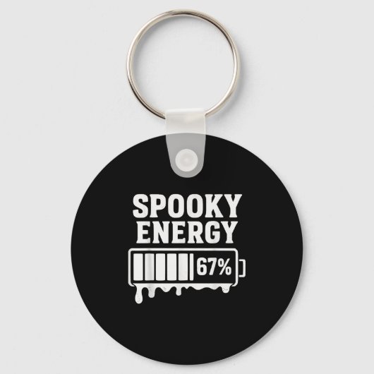 67 Halloween Spooky Energy Brainrot Meme Six Seven Sleutelhanger (Voorkant)