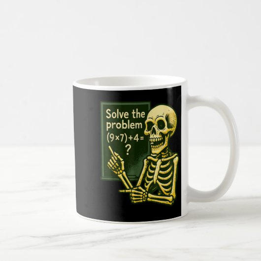 67 Halloween Wiskunde Grappig Zes Zeven Meme Brain Koffiemok (Rechts)