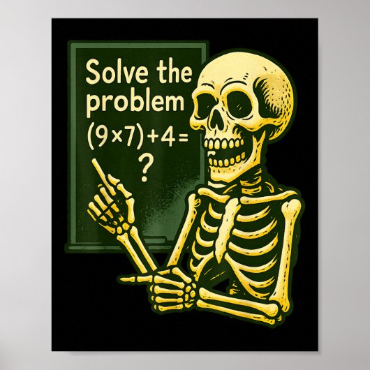 67 Halloween Wiskunde Grappig Zes Zeven Meme Brain Poster (Voorkant)