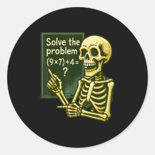 67 Halloween Wiskunde Grappig Zes Zeven Meme Brain Ronde Sticker