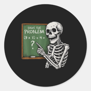 67 Halloween Wiskunde Grappig Zes Zeven Meme Brain Ronde Sticker