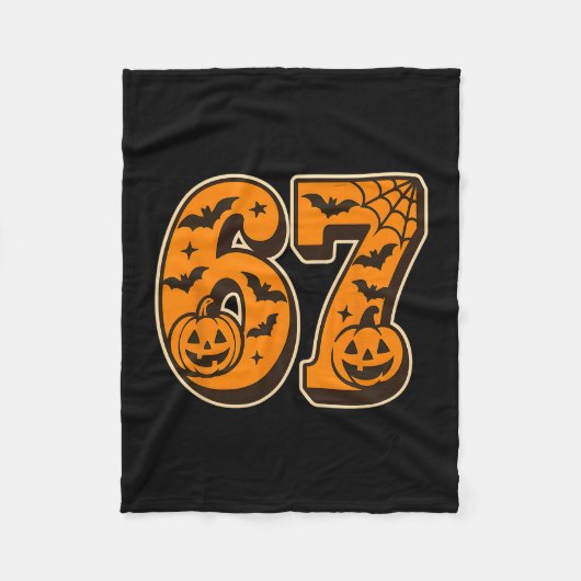 67 Halloween Zes Zeven Brainrot Meme Jongens Kinde Fleece Deken (Voorkant)