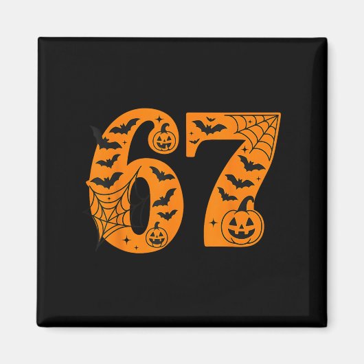 67 Halloween Zes Zeven Brainrot Meme Jongens Kinde Magneet (Voorkant)