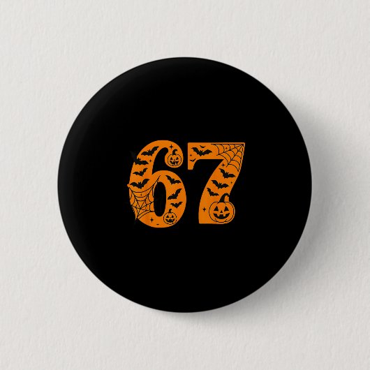 67 Halloween Zes Zeven Brainrot Meme Jongens Kinde Ronde Button 5,7 Cm (Voorkant)