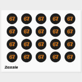 67 Halloween Zes Zeven Brainrot Meme Jongens Kinde Ronde Sticker (Vel)