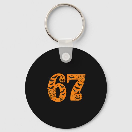 67 Halloween Zes Zeven Brainrot Meme Jongens Kinde Sleutelhanger (Voorkant)