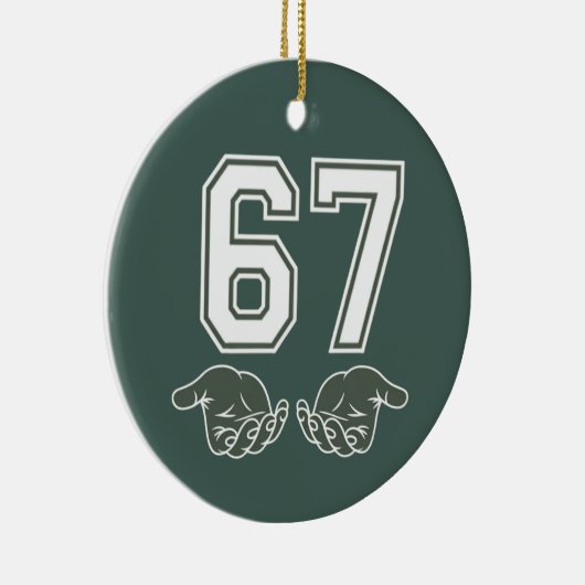 67 Hand Funny Six Seven Meme Generation Alpha Keramisch Ornament (Rechts)