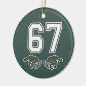 67 Hand Funny Six Seven Meme Generation Alpha Keramisch Ornament (Links)