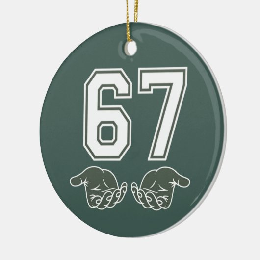 67 Hand Funny Six Seven Meme Generation Alpha  Keramisch Ornament (Links)