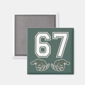 67 Hand Funny Six Seven Meme Generation Alpha  Magneet (Voorkant / Achterkant)