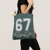 67 Hand Grappig Zes Zeven Meme Generatie Alpha Tote Bag (Dichtbij)
