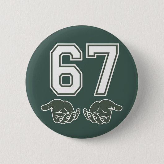 67 Hand Grappige Six Seven Meme Generation Alpha  Ronde Button 5,7 Cm (Voorkant)