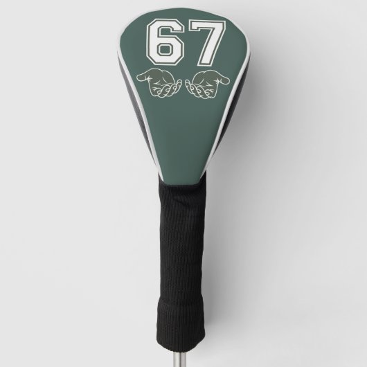 67 Hand Grappige Zes Zeven Meme Generatie Alpha  Golfheadcover (Voorkant)