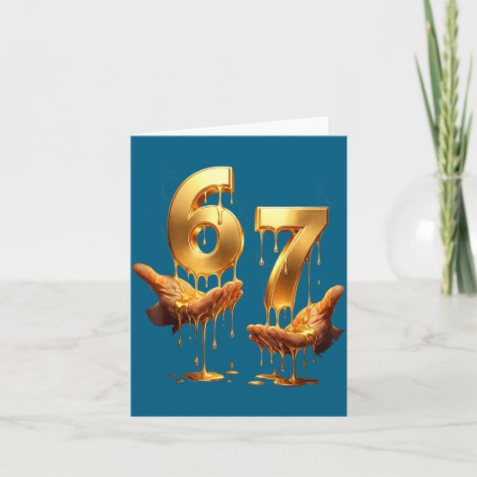 67 handen Six Seven 6 7 Goud Drip Tieners Jongens  Kaart (Voorkant)