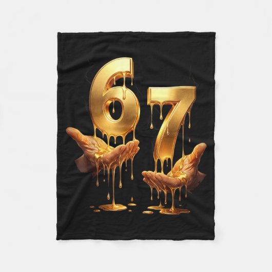 67 Hands Six Seven 6 7 Gold Drip Teens Boys Kids D Fleece Deken (Voorkant)