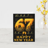67 Happy New Year Six Seven Funny Countdown 2026 B Kaart (Gele Bloem)