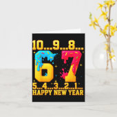 67 Happy New Year Six Seven Funny Countdown 2026  Kaart (Gele Bloem)