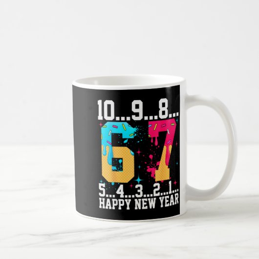 67 Happy New Year Six Seven Funny Countdown 2026  Koffiemok (Rechts)