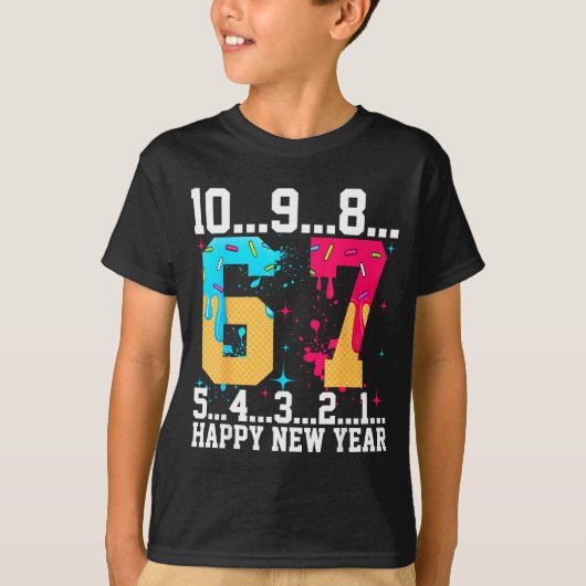 67 Happy New Year Six Seven Funny Countdown 2026  T-shirt (Voorkant)