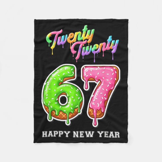 67 Happy New Year's Eve Six Seven Funny 2026 Brain Fleece Deken (Voorkant)