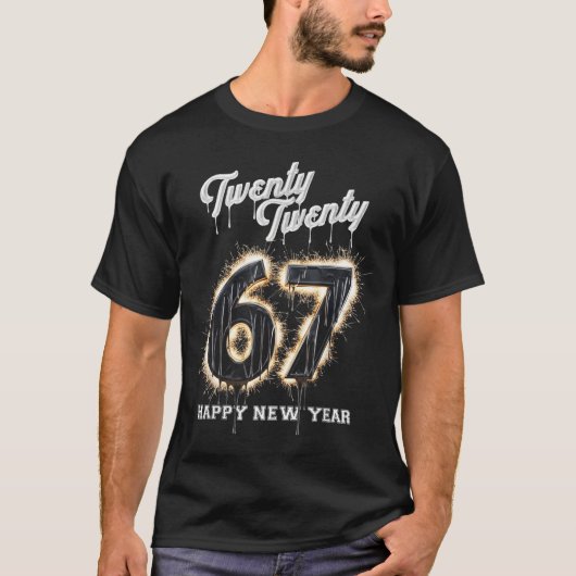 67 Happy New Year's Eve Six Seven Funny 2026 Brain T-shirt (Voorkant)