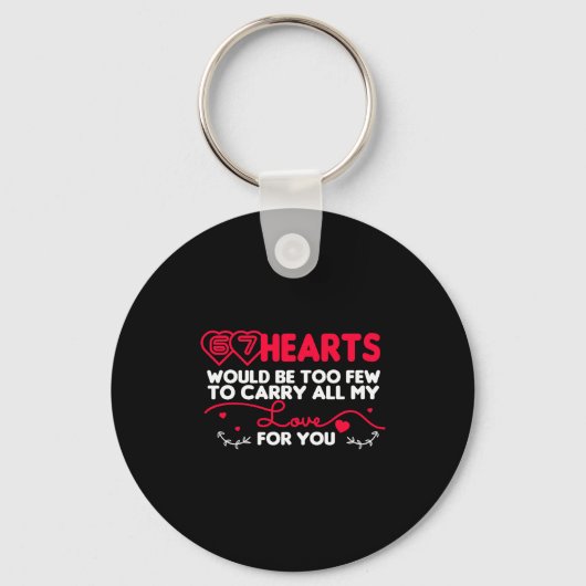 67 Hearts Valentines Romantic Cute Saying 67 Valen Sleutelhanger (Voorkant)