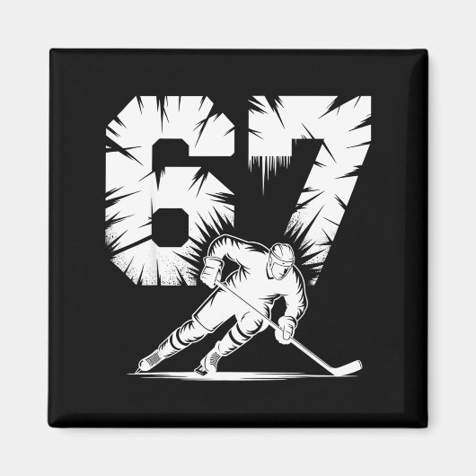67 Hockey Cool Six Seven Gen Alpha Slang Winter St Magneet (Voorkant)