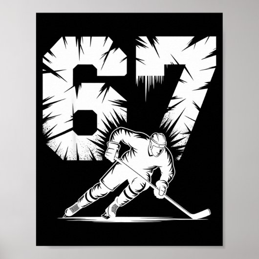 67 Hockey Cool Six Seven Gen Alpha Slang Winter St Poster (Voorkant)