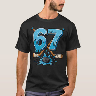 67 Hockey Drip Grappig Zes Zeven Jeugd Hockey Meme T-shirt