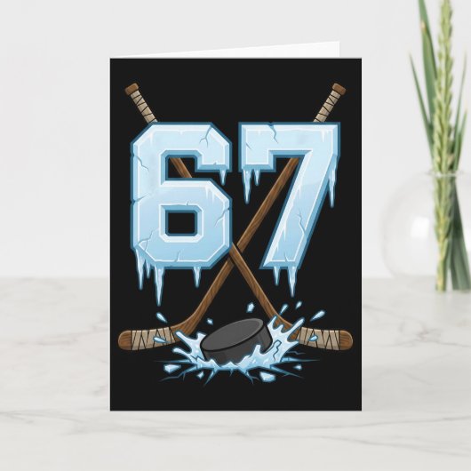 67 Hockey Drip Number Funny Meme Gen Alpha Slang S Kaart (Voorkant)
