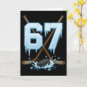 67 Hockey Drip Number Funny Meme Gen Alpha Slang S Kaart (Gele Bloem)