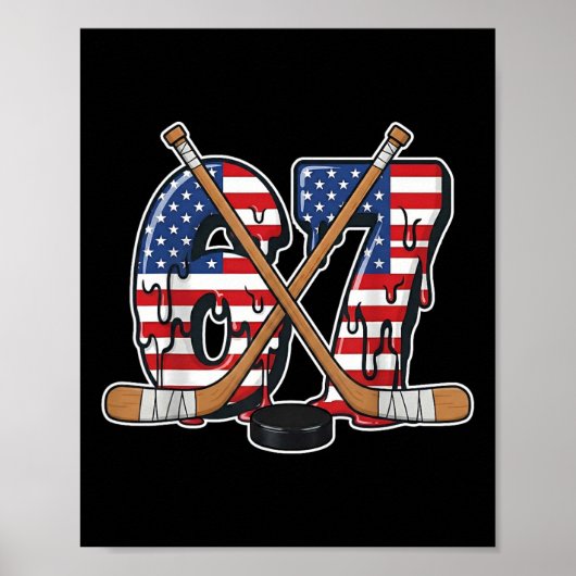 67 Hockey Drip Number Funny Meme Gen Alpha Slang S Poster (Voorkant)
