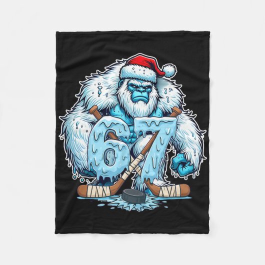 67 Hockey Drip Number Funny Meme Style Boys Graphi Fleece Deken (Voorkant)
