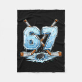 67 Hockey Drip Number Funny Meme Style Boys Graphi Fleece Deken (Voorkant)