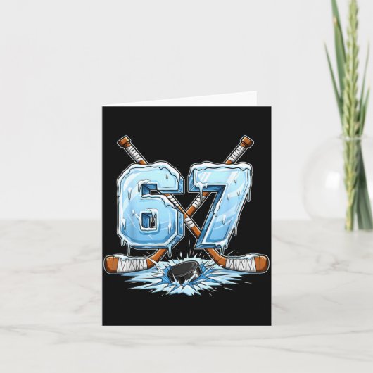 67 Hockey Drip Number Funny Meme Style Boys Graphi Kaart (Voorkant)
