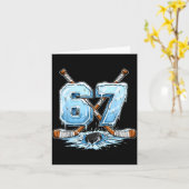 67 Hockey Drip Number Funny Meme Style Boys Graphi Kaart (Gele Bloem)