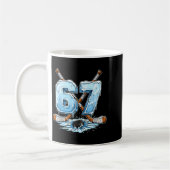 67 Hockey Drip Number Funny Meme Style Boys Graphi Koffiemok (Links)